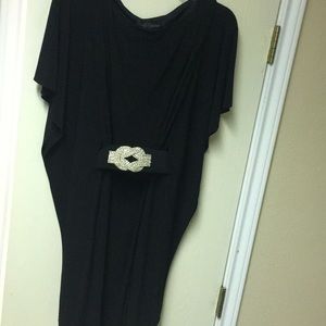 Black Dress with Rhinestone belt. Worn only once.